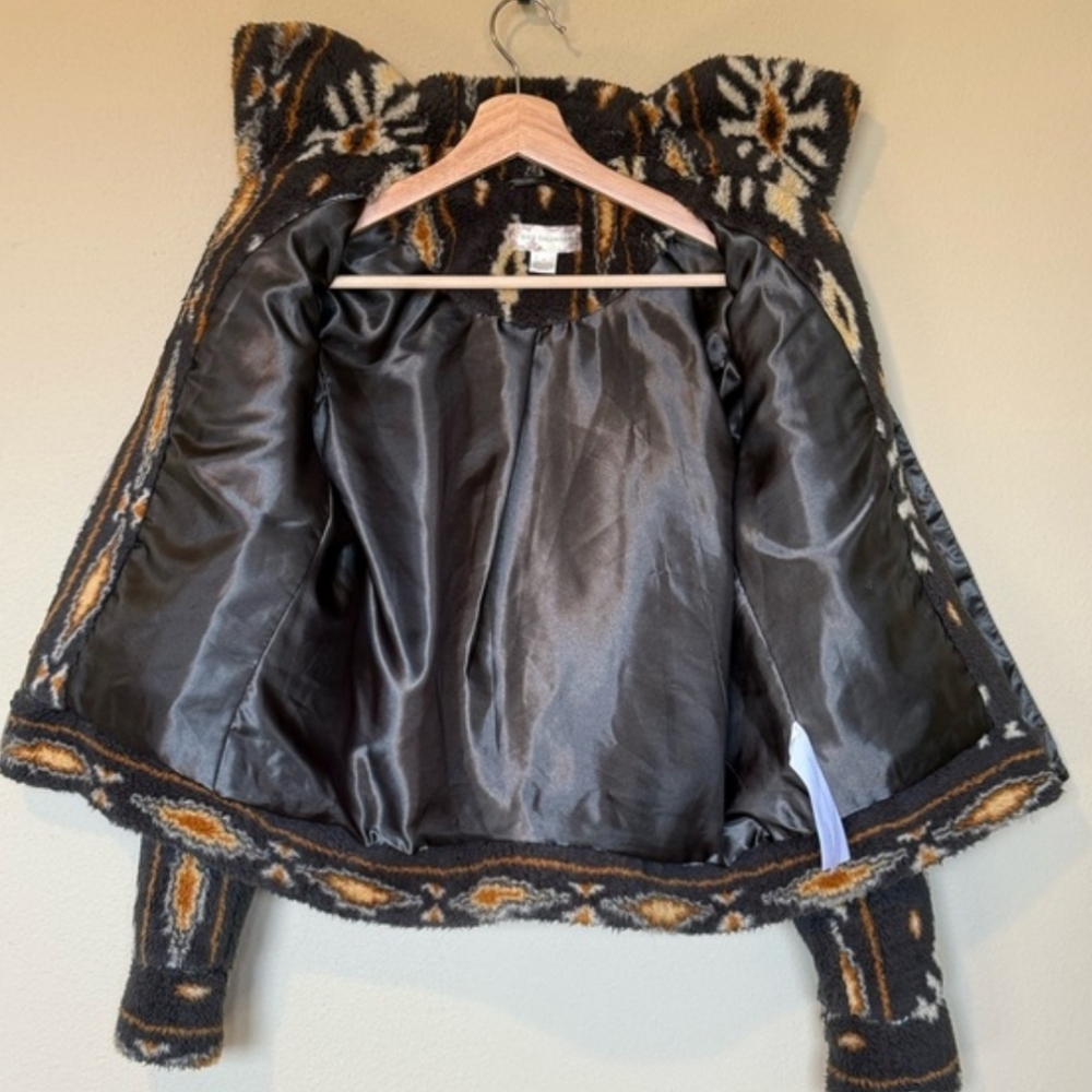 Band of Gypsies Women’s Harvest Moon Sherpa Jacket in Black Salt, Size Medium - Picture 3 of 8